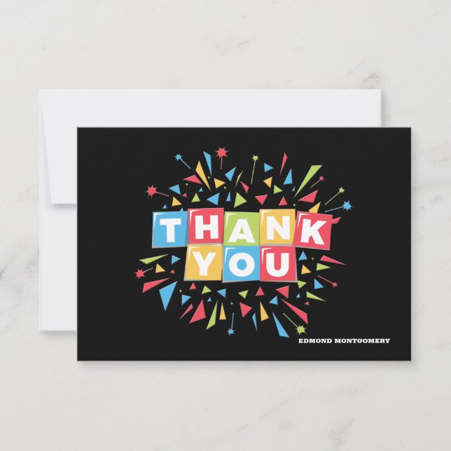Thank You (You Pick Background Color) Notecard (Front)