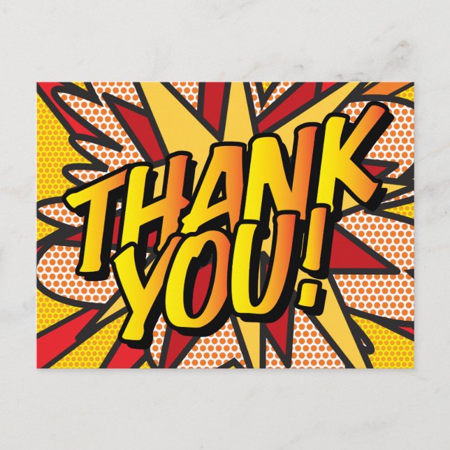 THANK YOU Your Message Speech Bubble Fun Retro Postcard (Front)