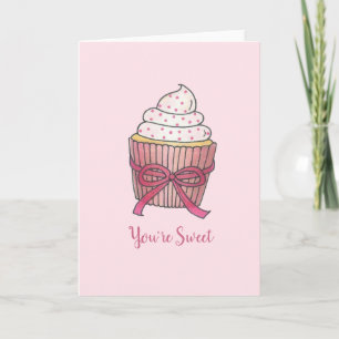 Thank You You're Sweet Pink Cupcake Valentine