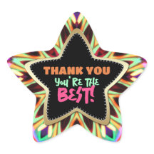 Thank You ♥ You're the Best Rainbow Colors Star