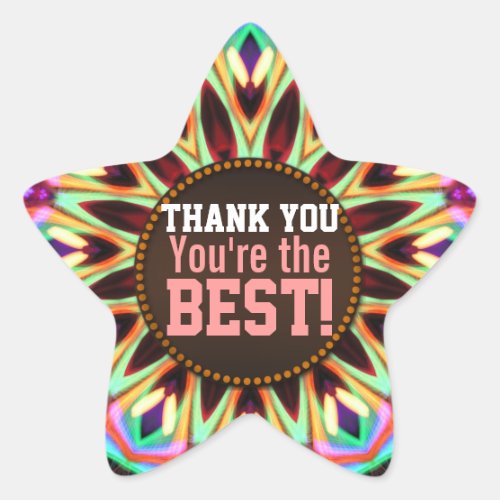Thank You_ Youre the Best Rainbow Star Sticker