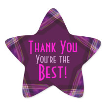 Thank You- You're the Best Star Sticker