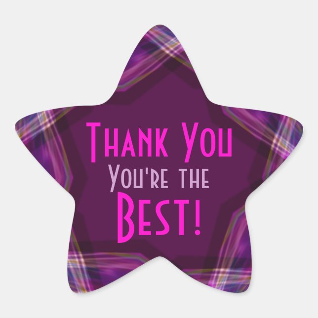 Thank You- You're the Best Star Sticker (Front)