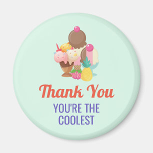 Thank You You're The Coolest Ice Cream Drawing Magnet