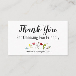 Thank You Zero Waste Eco Friendly Handmade Business Card