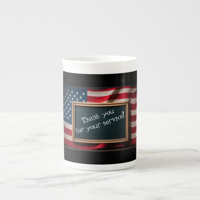 Thank youi for your service! bone china mug (Front)