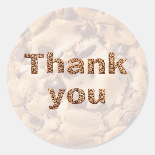 Thank Your Cookie text Classic Round Sticker