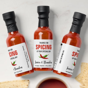 Thank Your for Spicing Up Our Day Wedding HS013 Hot Sauces