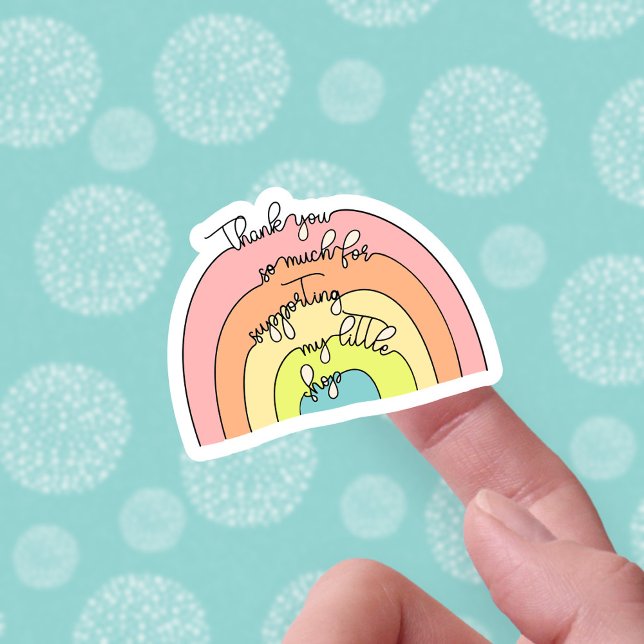 Thank Your for Supporting My Shop Boho Rainbow Sticker (Creator Uploaded)