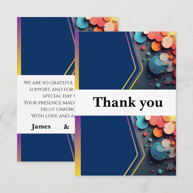 Thank your loved ones with this beautiful wedding  you card (Front/Back)