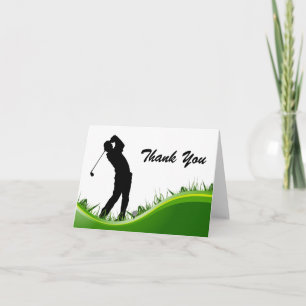 Thank Your Man Golf Birthday Letterpress Thank You Card