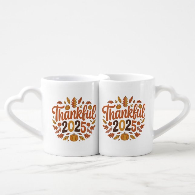 Thankful 2025 Autumn Pumpkin Thanksgiving Mug (Front Nesting)