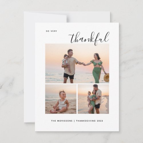 Thankful 3 family photo happy thanksgiving fall  h holiday card