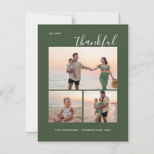 Thankful 3 family photo happy thanksgiving fall holiday card