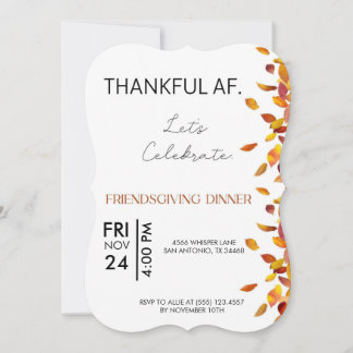 Thankful AF Friendsgiving Editable Invite