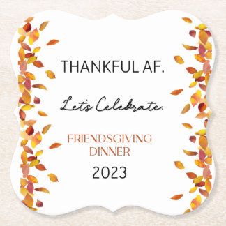 Thankful AF set of 6 Paper Coaster