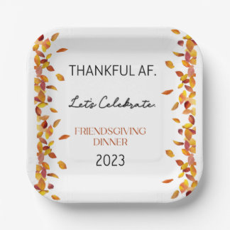 Thankful AF Square Plate