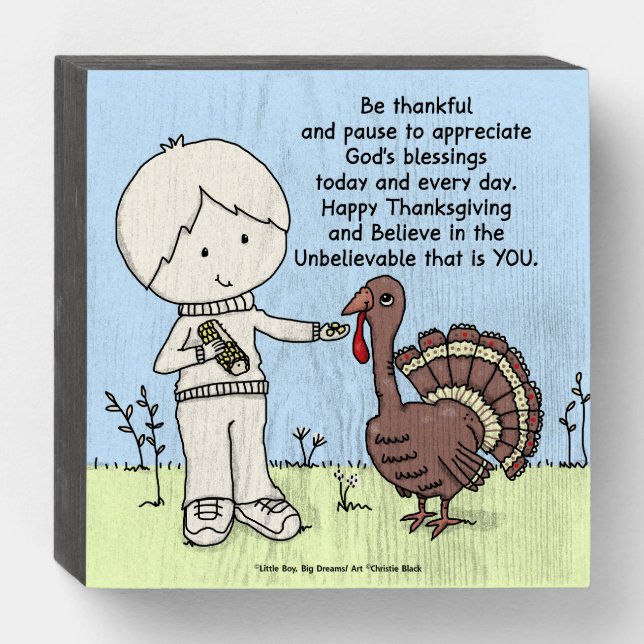 Thankful and Appreciative Wooden Box Sign (Front Horizontal)