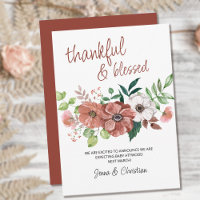 Thankful and Blessed Autumn Flowers Pregnancy