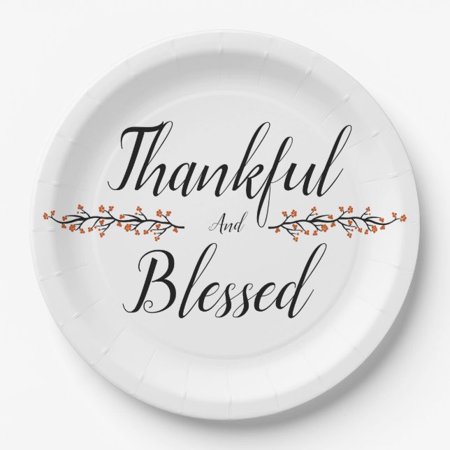 Thankful and blessed paper plates (Front)