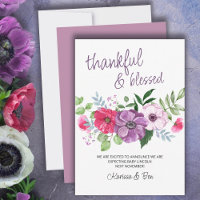 Thankful and Blessed Purple Pink Flowers Pregnancy