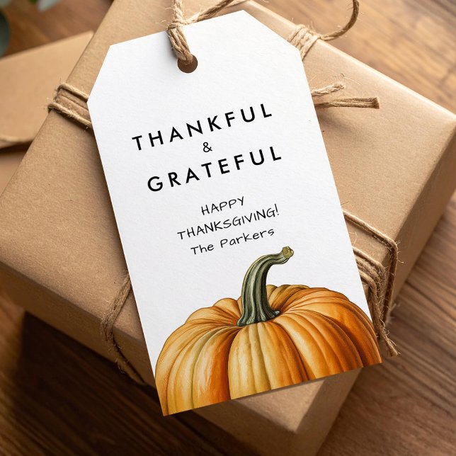 Thankful and grateful gift tag with pumpkin (Creator Uploaded)