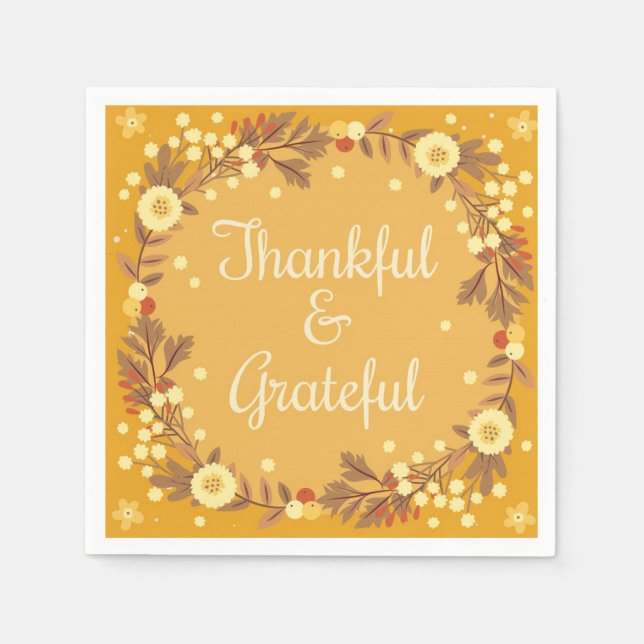 Thankful and Grateful Napkins (Front)