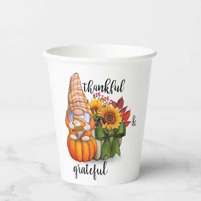 Thankful and grateful paper cup (Front)