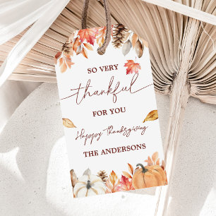 Thankful and Grateful Thanksgiving Favor Tags