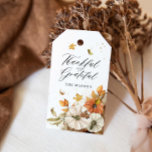 Thankful and Grateful Thanksgiving Favor Tags<br><div class="desc">Watercolor Pumpkin Theme Thanksgiving Thank you Tags. Matching items in our store. Cava Party Design</div>