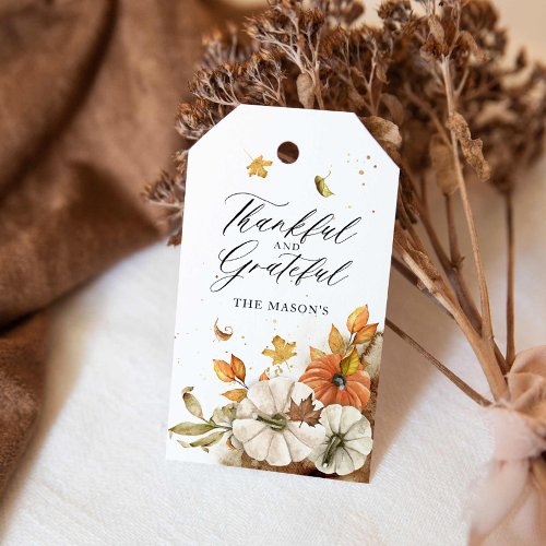 Thankful and Grateful Thanksgiving Favor Tags