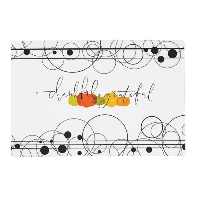 Thankful and Grateful Thanksgiving Placemat (Front)