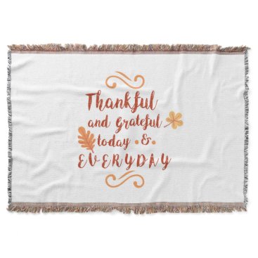 thankful and grateful thanksgiving throw blanket