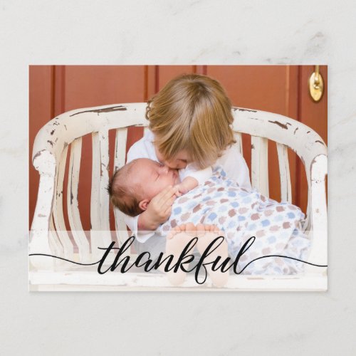 Thankful and Introducing Second baby Photos Postcard