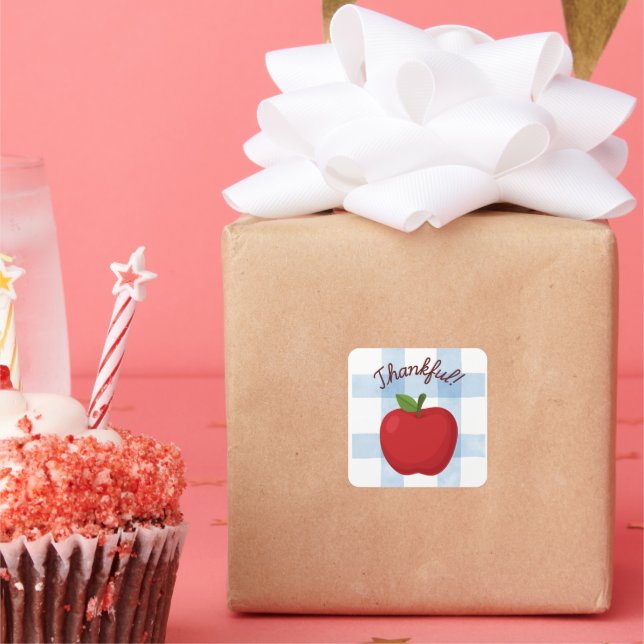 Thankful Apple Sticker (Party)