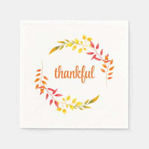 Thankful Autumn Fall Colors Modern Thanksgiving Napkins