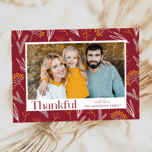Thankful Autumn Foliage Photo Thanksgiving Card