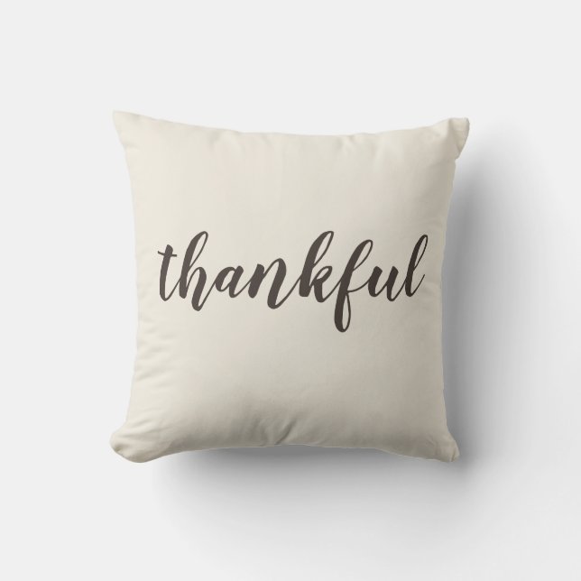 Thankful Autumn Halloween Throw Pillow (Front)
