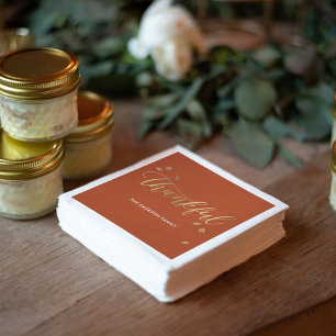 Thankful Autumn Thanksgiving Party Paper Napkin