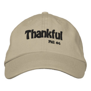 Thankful Bible Quotes Customize It Embroidered Baseball Cap