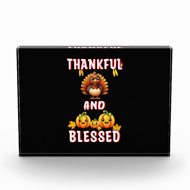 Thankful Blessed 23 US Maple November Thanksgiving Acrylic Award (Front)
