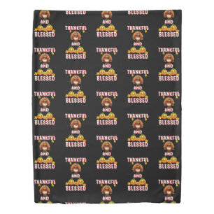 Thankful Blessed 23 US Maple November Thanksgiving Duvet Cover