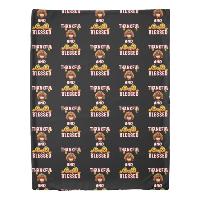 Thankful Blessed 23 US Maple November Thanksgiving Duvet Cover (Front)