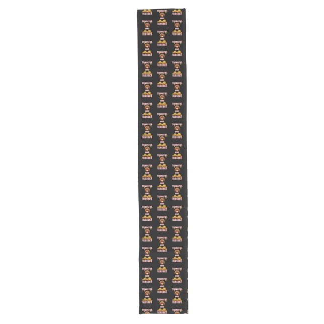 Thankful Blessed 23 US Maple November Thanksgiving Long Table Runner (Front)