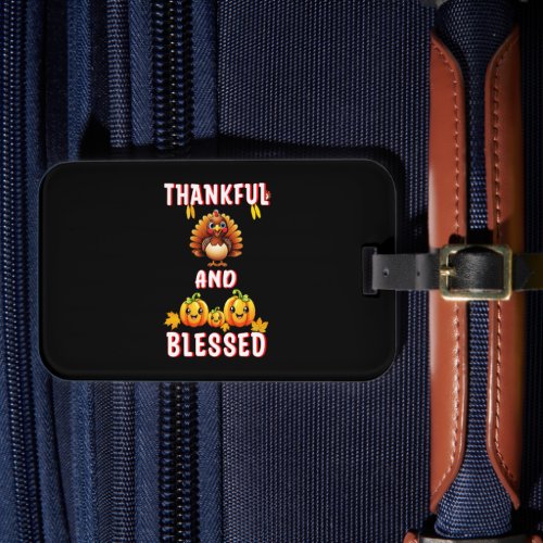 Thankful Blessed 23 US Maple November Thanksgiving Luggage Tag