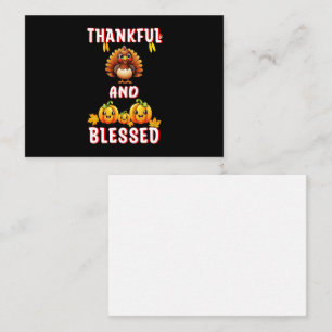 Thankful Blessed 23 US Maple November Thanksgiving Note Card