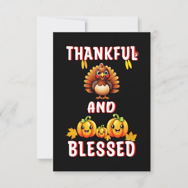 Thankful Blessed 23 US Maple November Thanksgiving Note Card (Front)