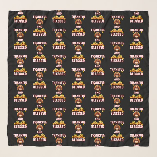 Thankful Blessed 23 US Maple November Thanksgiving Scarf (Front)