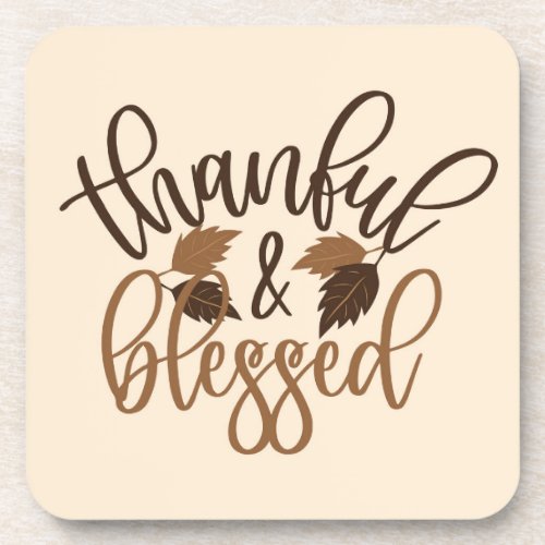 Thankful  Blessed Beverage Coaster