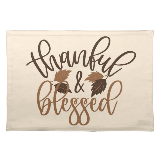 Thankful & Blessed Cloth Placemat (Front)
